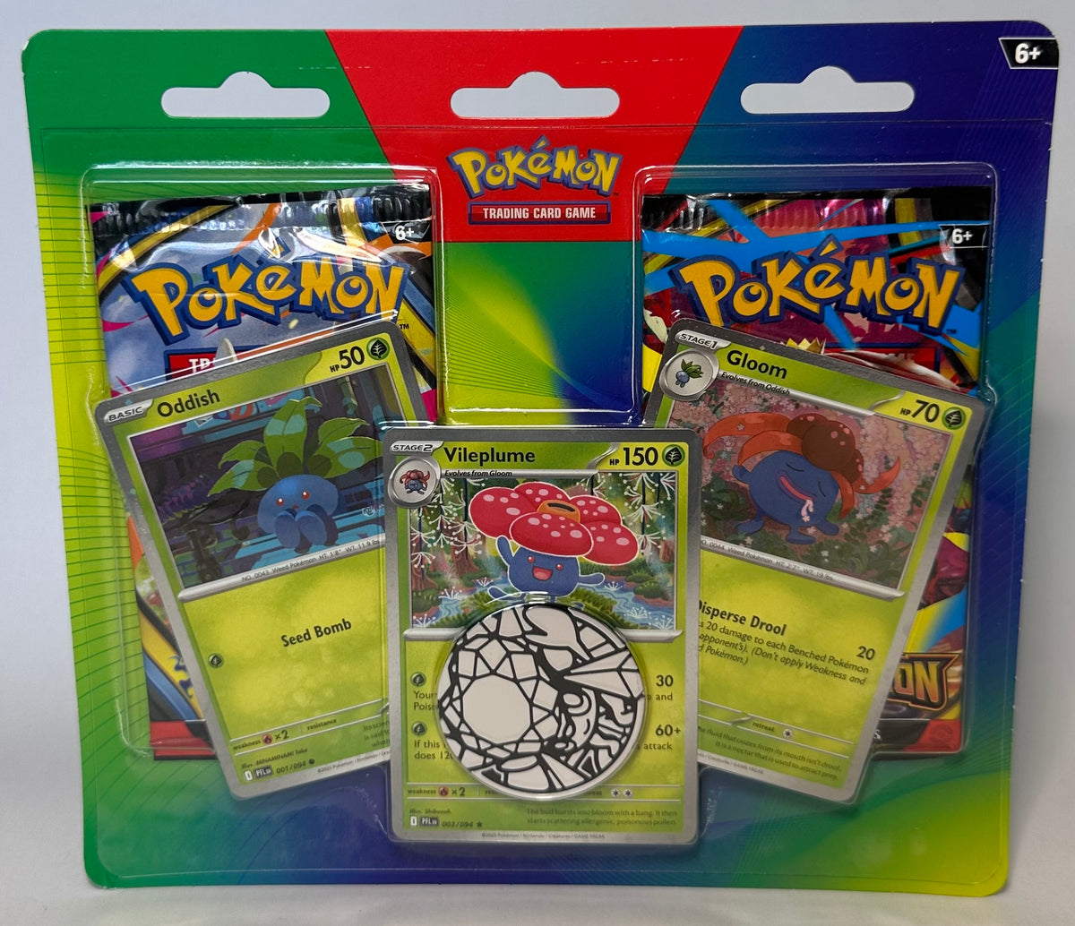 Oddish, Gloom, and Vileplume Pokemon TCG 2-Pack Blister Pack