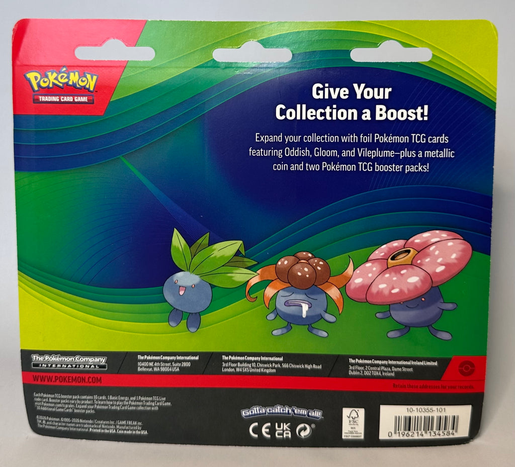 Oddish, Gloom, and Vileplume Pokemon TCG 2-Pack Blister Pack